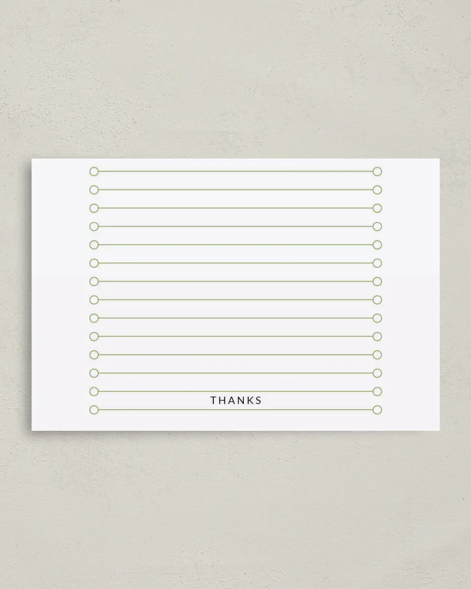 This is a 4" x 6" Folded Business Thank You Card called Simply Smart printed in full color