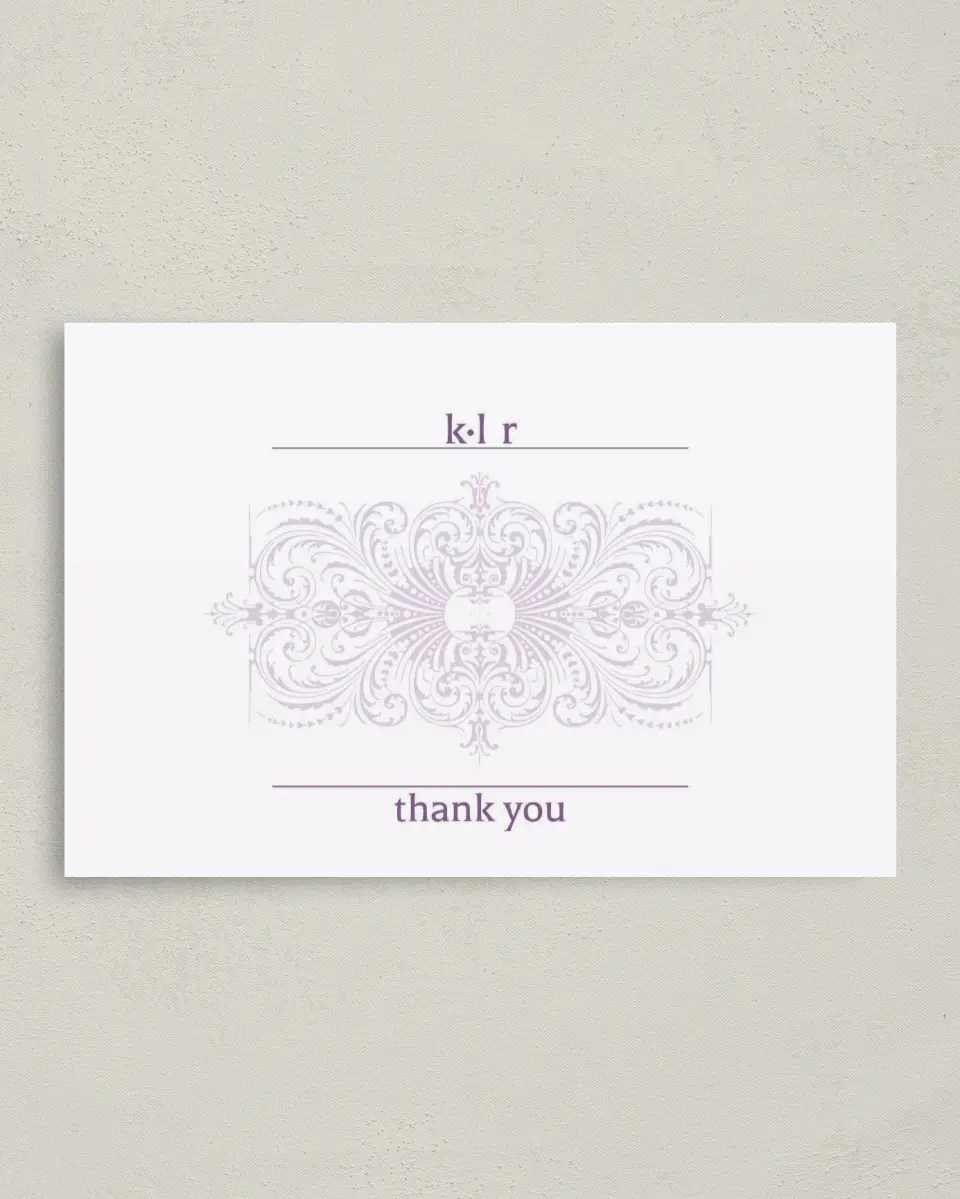 This is a 4" x 6" Folded Business Thank You Card called Supreme Elegance printed in full color