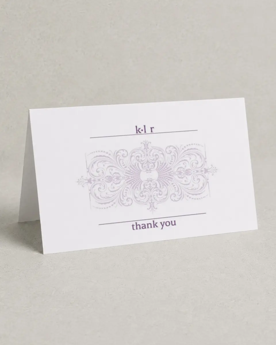 This is a 4" x 6" Folded Business Thank You Card called Supreme Elegance printed in full color