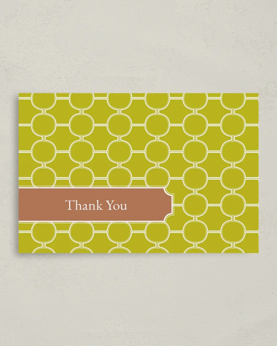 This is a 4" x 6" Folded Business Thank You Card called Personalized Nameplate printed in full color