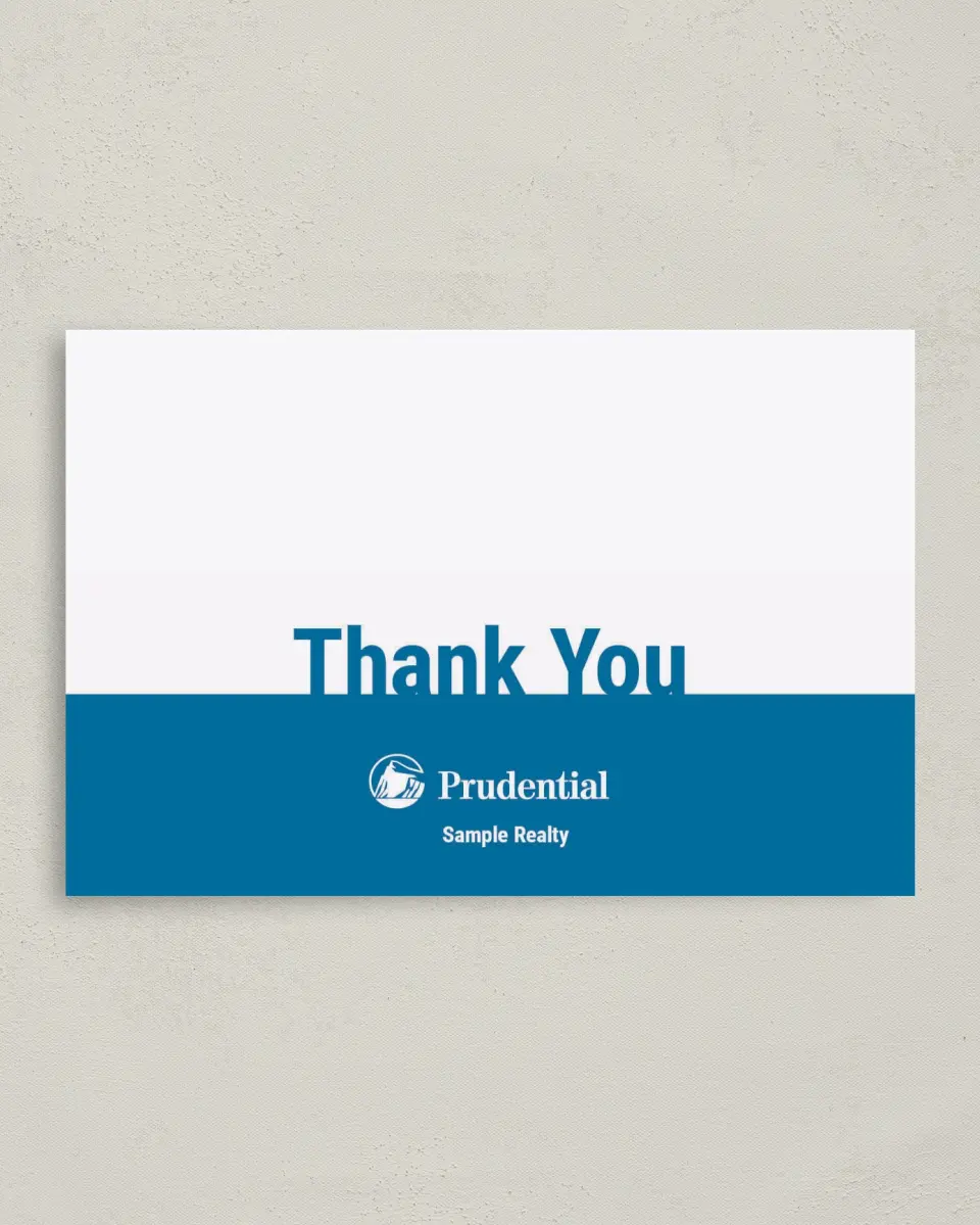 This is a 4" x 6" Folded Prudential Business Stationery called Prudential printed in full color