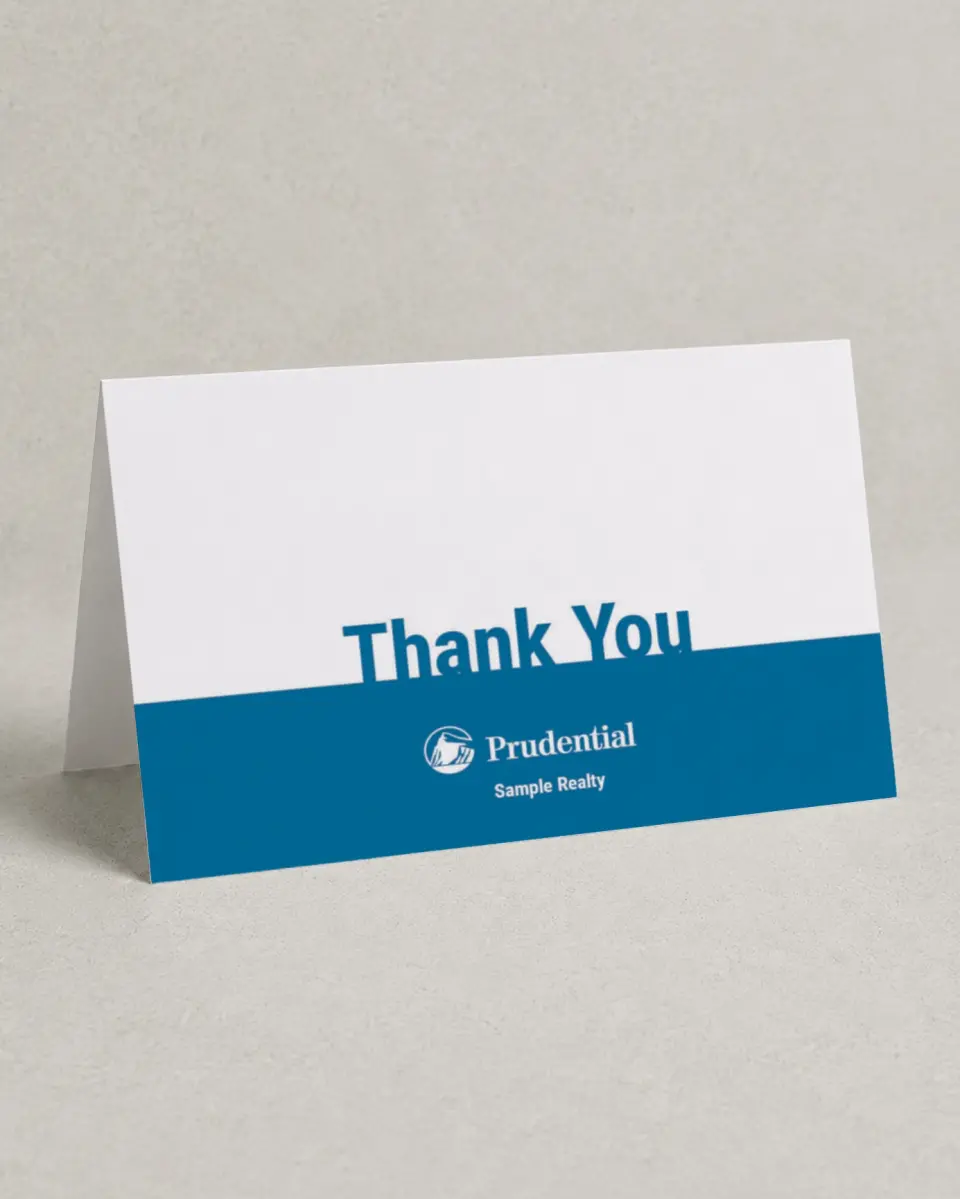 This is a 4" x 6" Folded Prudential Business Stationery called Prudential printed in full color