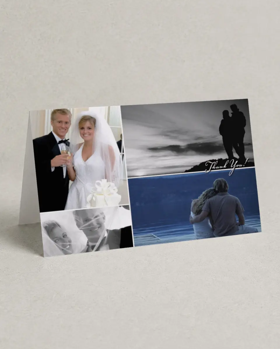 This is a 4" x 6" Folded Thank You Card called Full Photo Background printed in full color on Premium Smooth paper