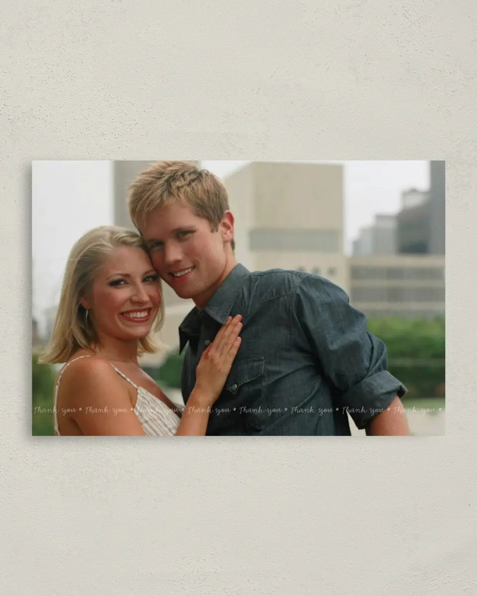 This is a 4" x 6" Folded Thank You Card called Full Photo Background printed in full color on Premium Smooth paper