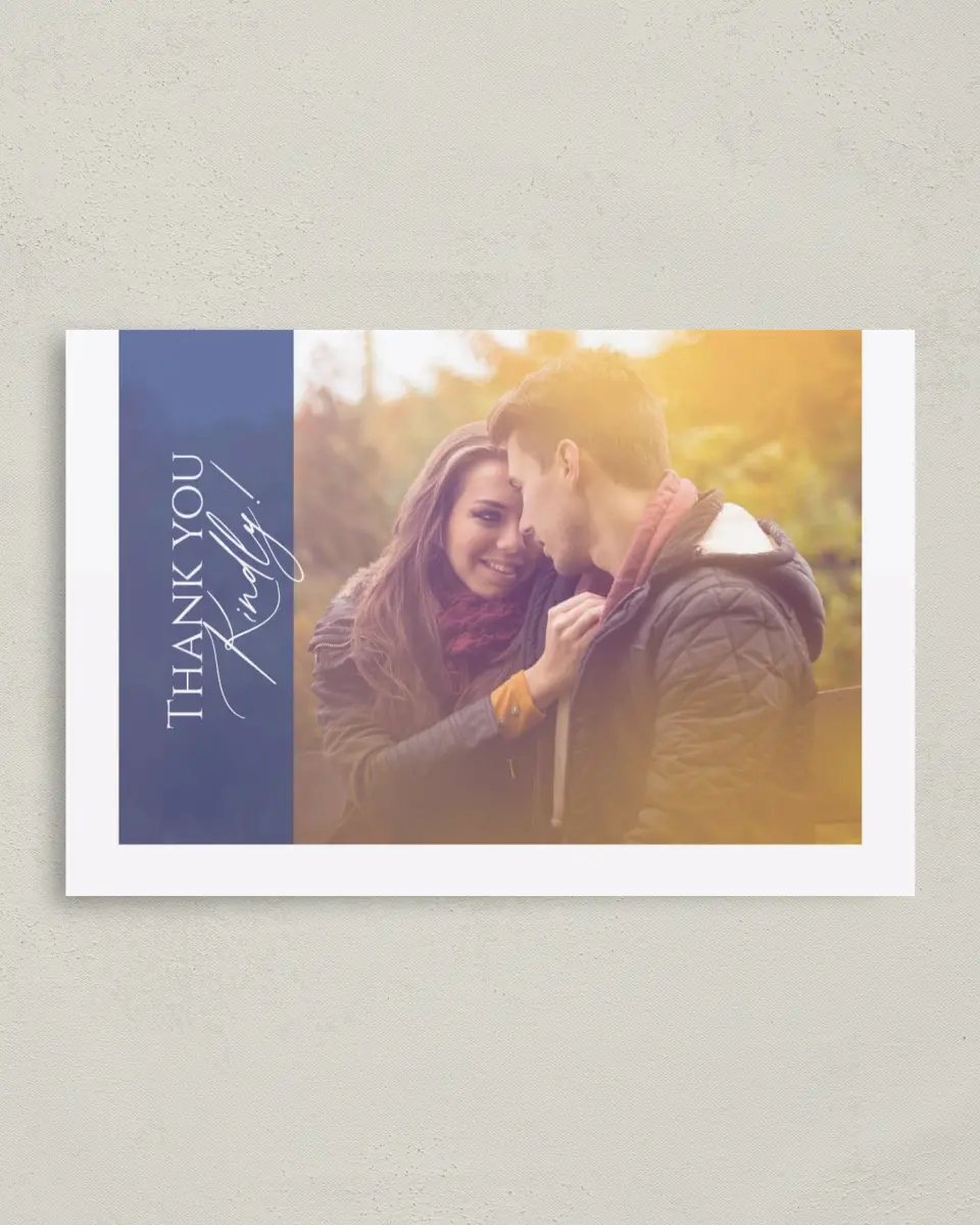 This is a 4" x 6" Folded Thank You Card called Classic Kiss printed in full color on Premium Smooth paper