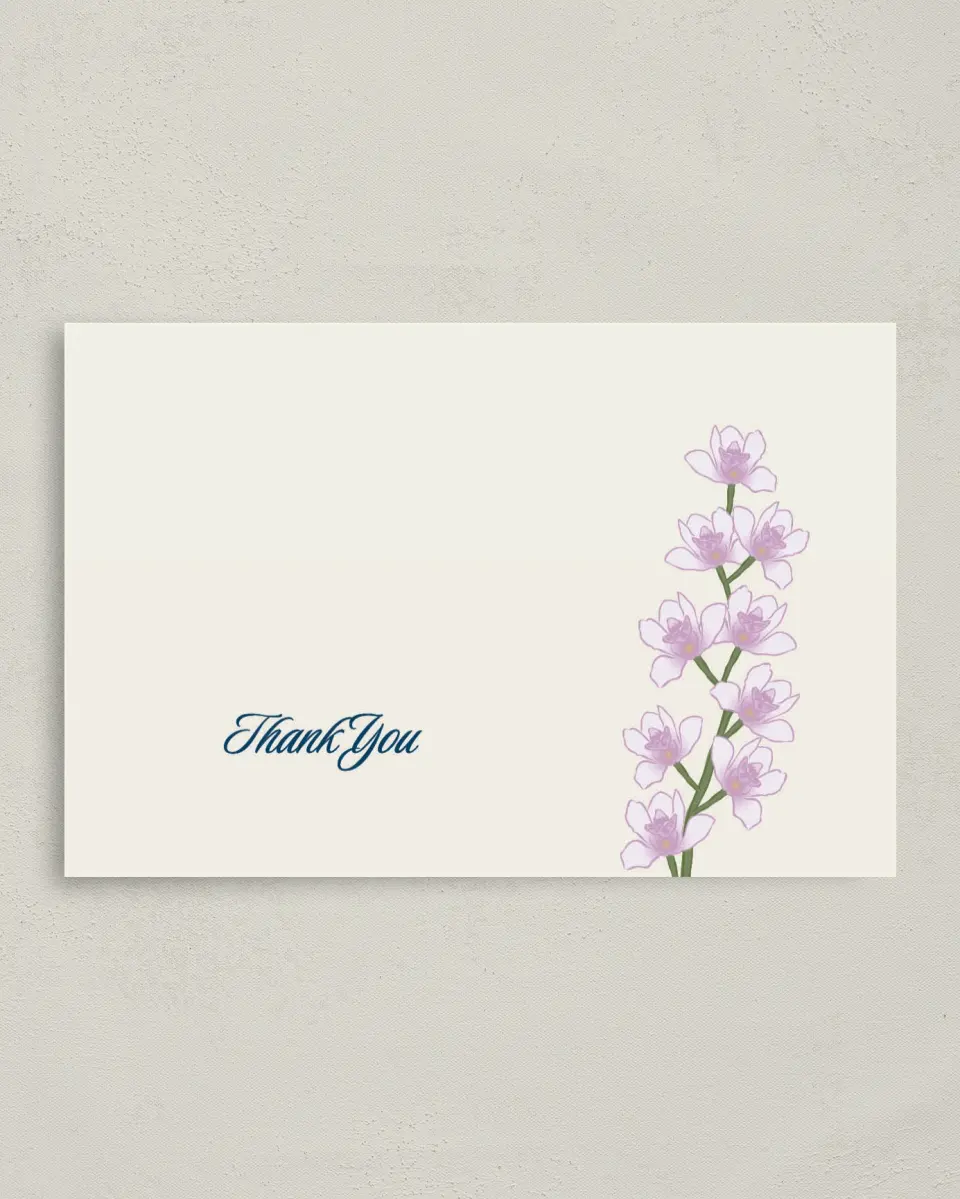 This is a 4" x 6" Folded Thank You Card called Waking Beauty printed in full color on Premium Smooth paper