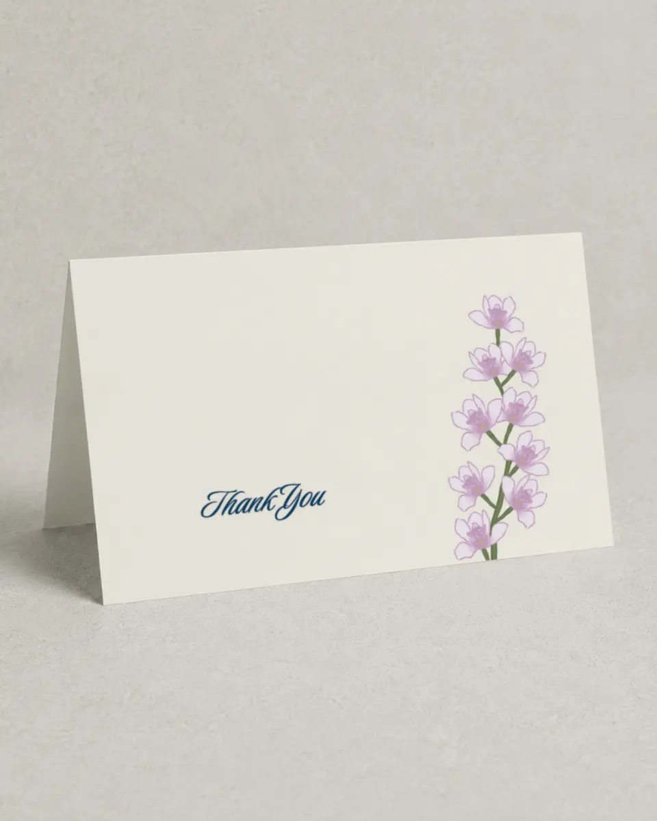 This is a 4" x 6" Folded Thank You Card called Waking Beauty printed in full color on Premium Smooth paper