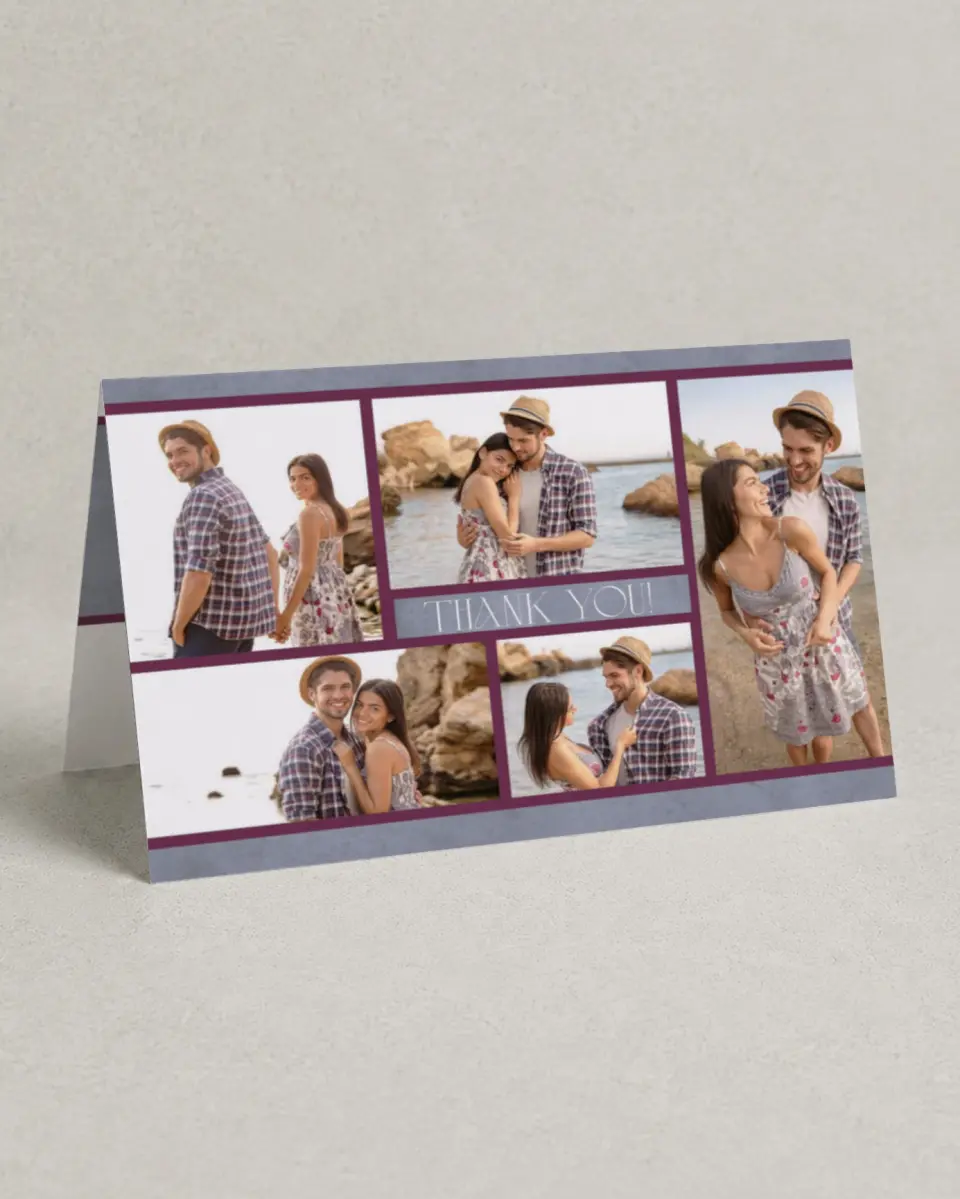This is a 4" x 6" Folded Thank You Card called Fetching Frames printed in full color on Premium Smooth paper