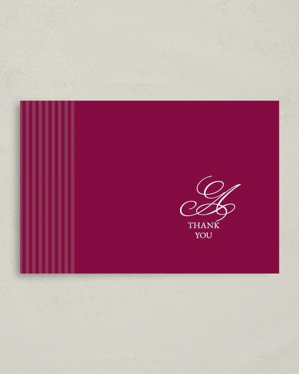 This is a 4" x 6" Folded Thank You Card called Forever Yours printed in full color on Premium Smooth paper