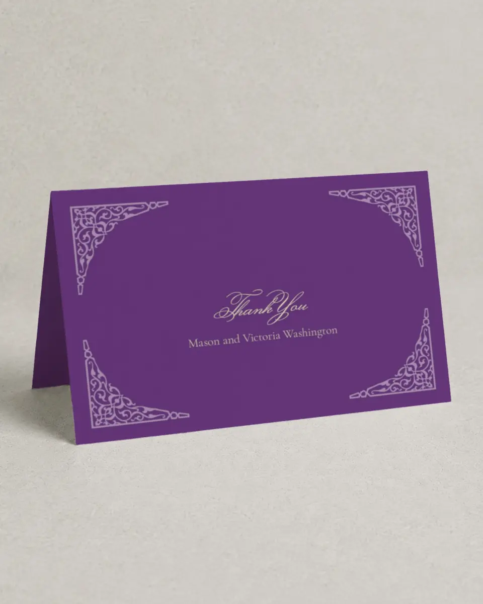 This is a 4" x 6" Folded Thank You Card called Simple Tradition printed in full color on Premium Smooth paper