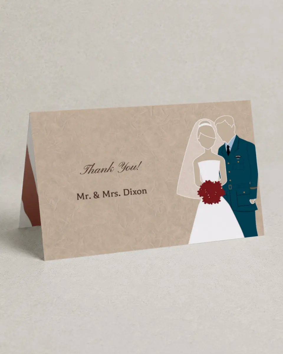 This is a 4" x 6" Folded Thank You Card called Royal Air Force printed in full color on Premium Smooth paper