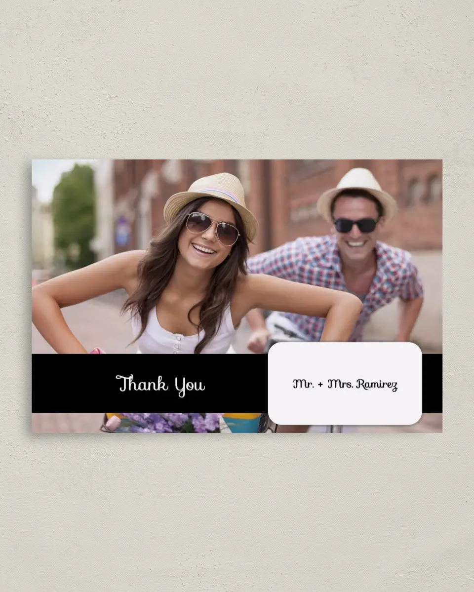 This is a 4" x 6" Folded Thank You Card called All My Heart printed in full color on Premium Smooth paper