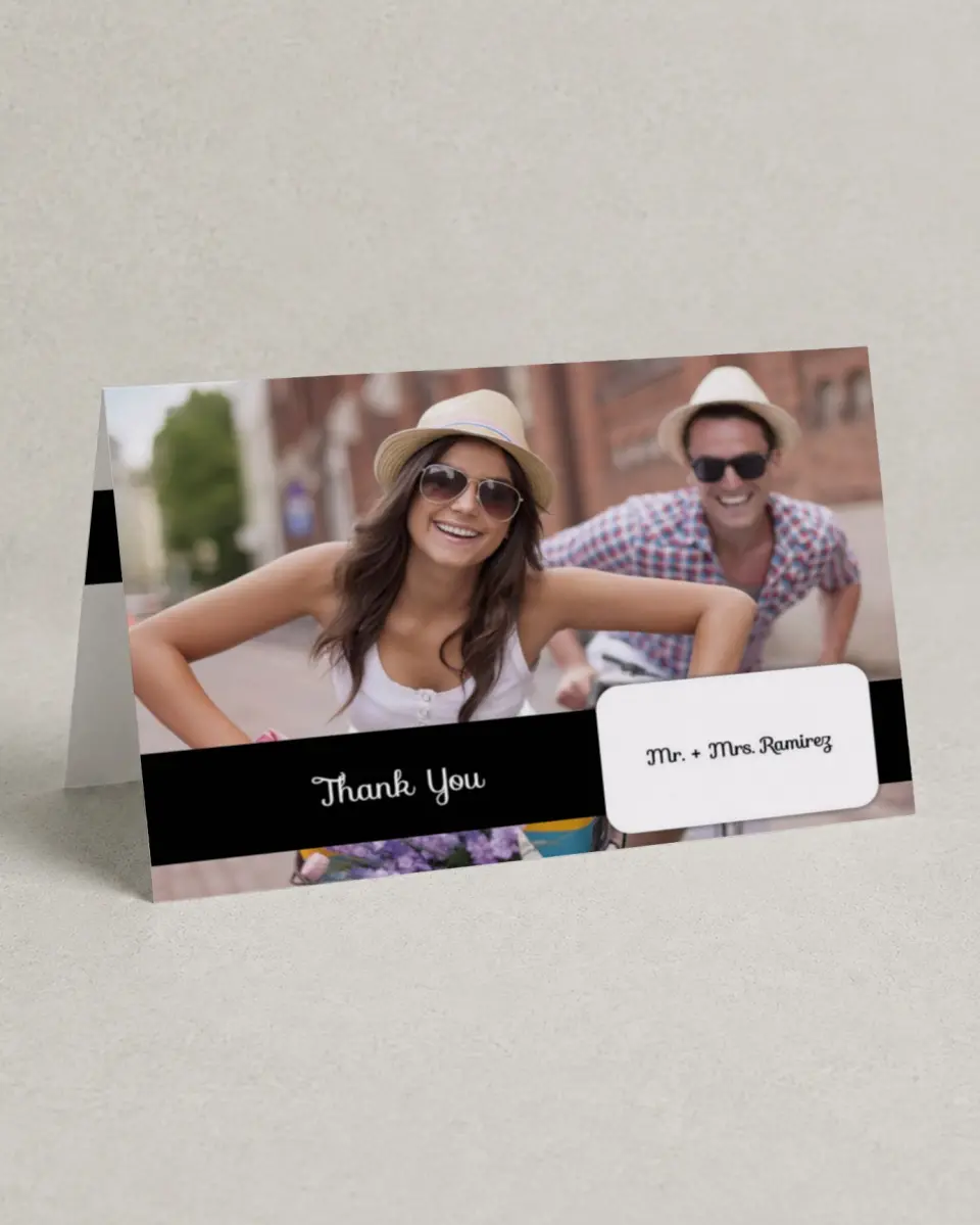 This is a 4" x 6" Folded Thank You Card called All My Heart printed in full color on Premium Smooth paper