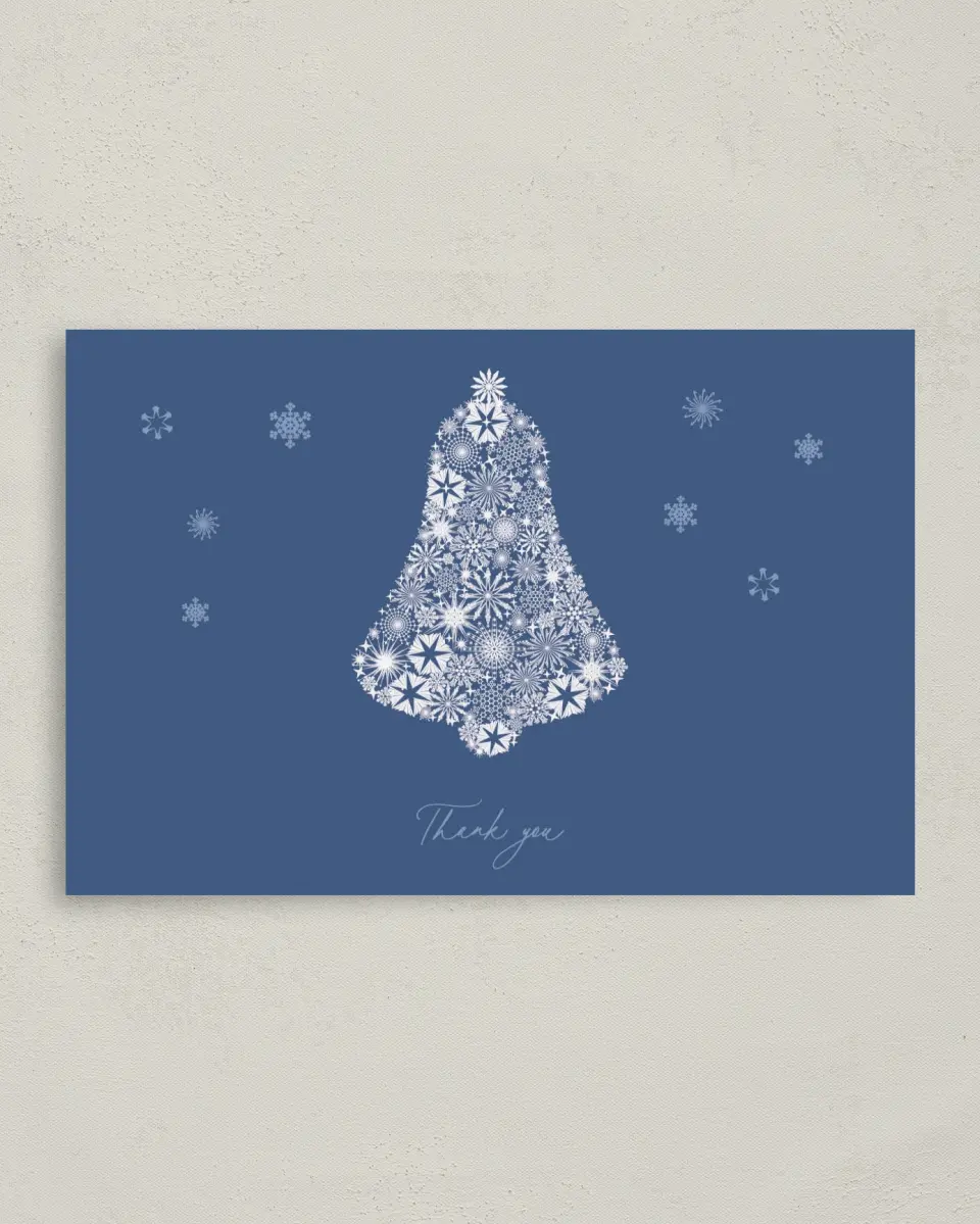 This is a 4" x 6" Folded Thank You Card called Christmas Bell printed in full color on Premium Smooth paper