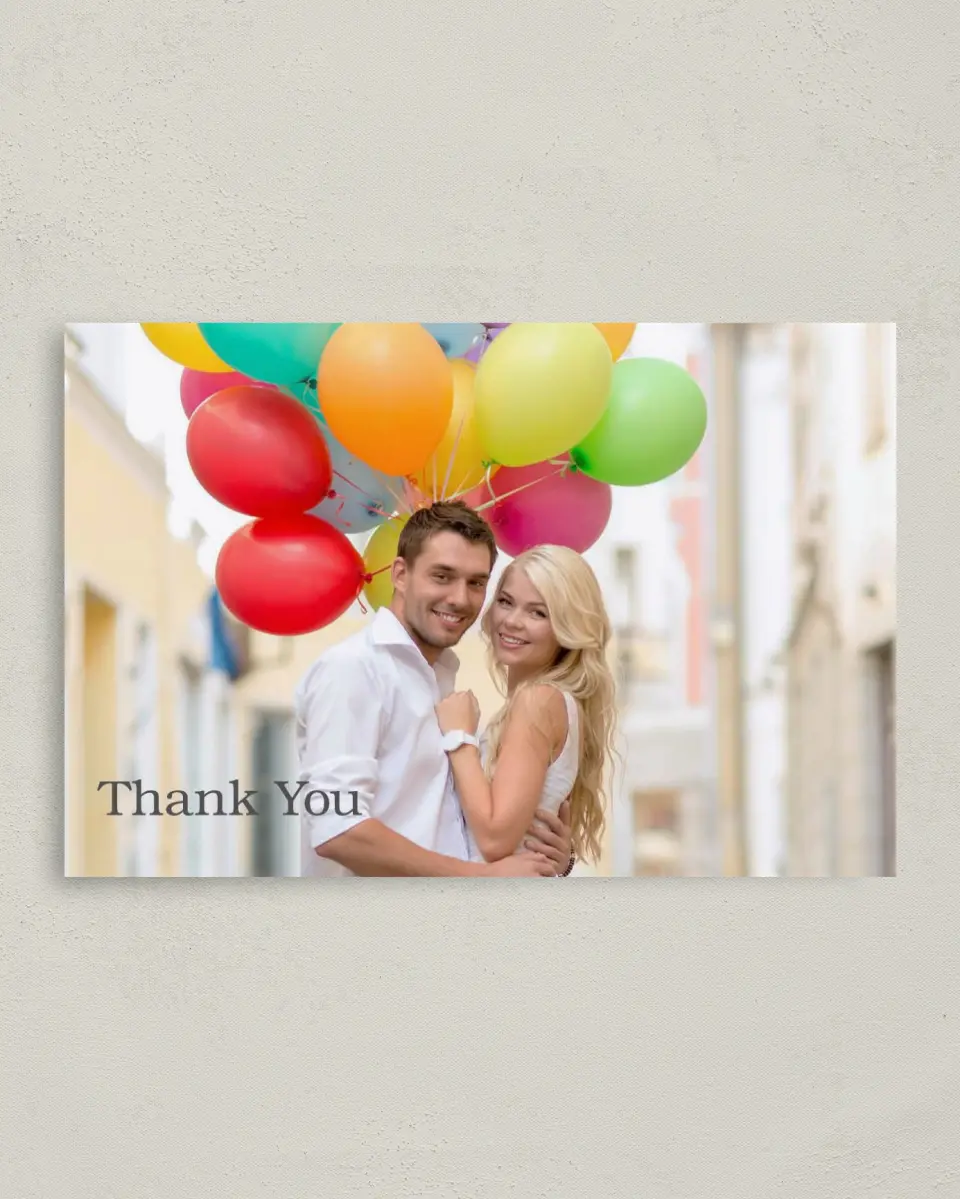 This is a 4" x 6" Folded Thank You Card called Full Photo printed in full color on Premium Smooth paper