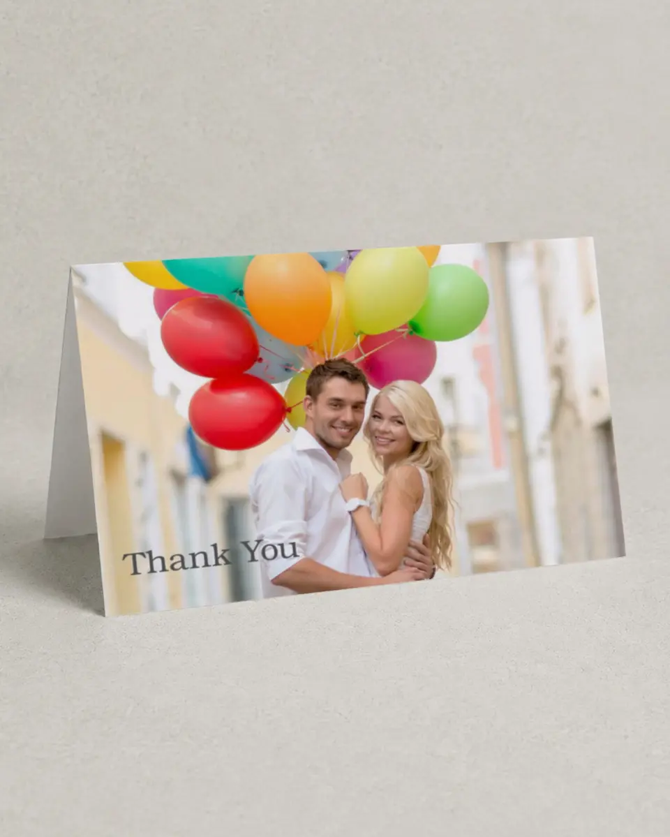 This is a 4" x 6" Folded Thank You Card called Full Photo printed in full color on Premium Smooth paper