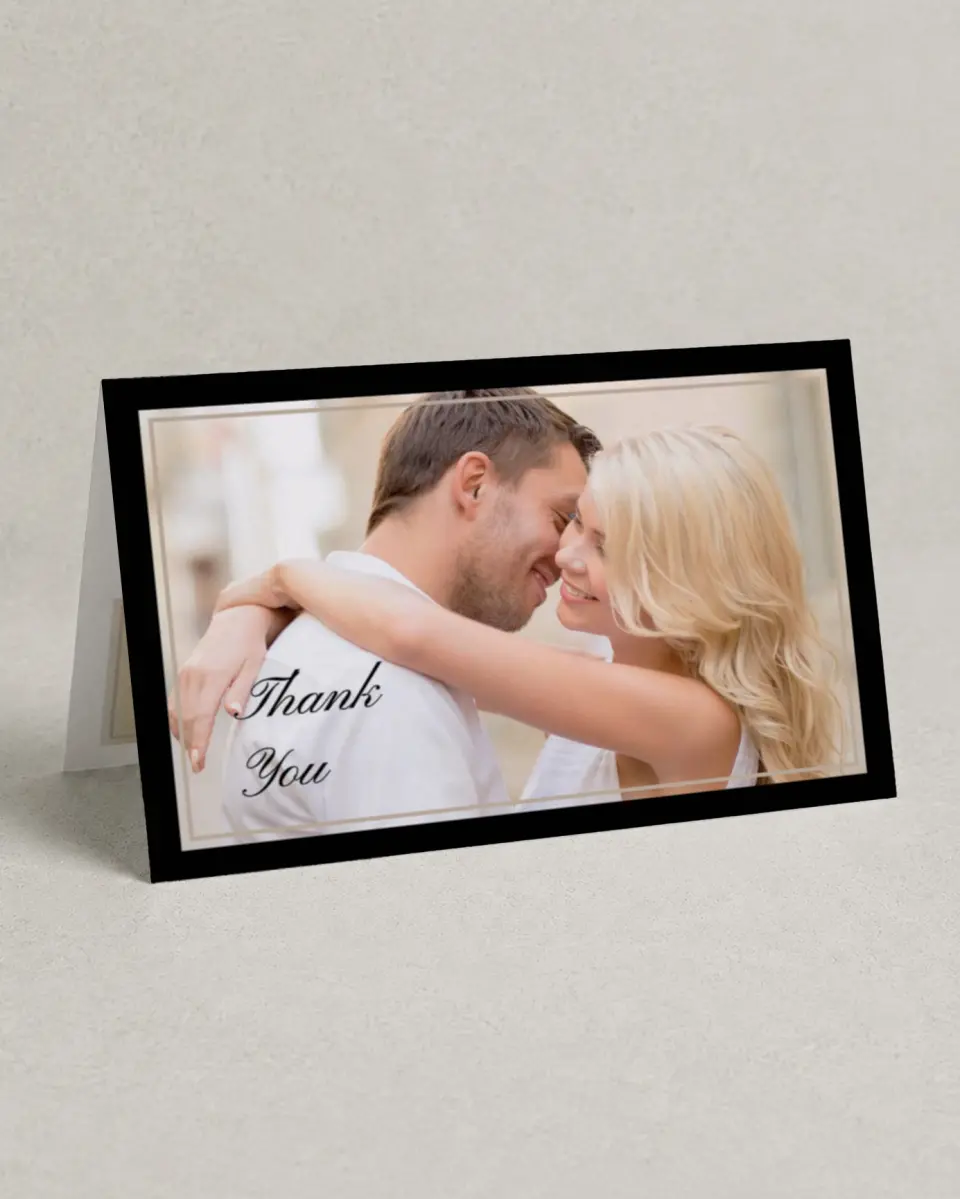 This is a 4" x 6" Folded Thank You Card called Vision of Love printed in full color on Premium Smooth paper
