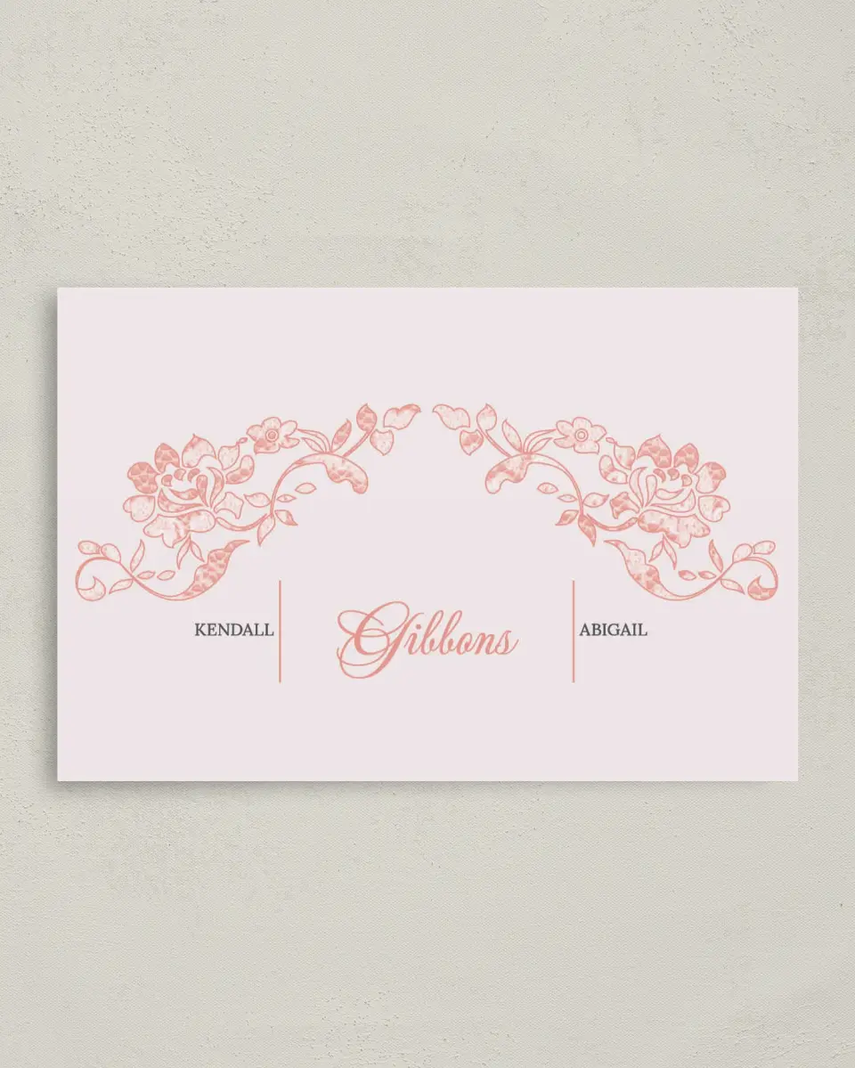 This is a 4" x 6" Folded Thank You Card called Vintage Applique printed in full color on Premium Smooth paper