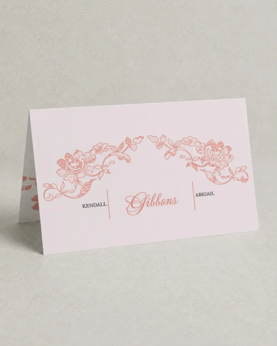 This is a 4" x 6" Folded Thank You Card called Vintage Applique printed in full color on Premium Smooth paper