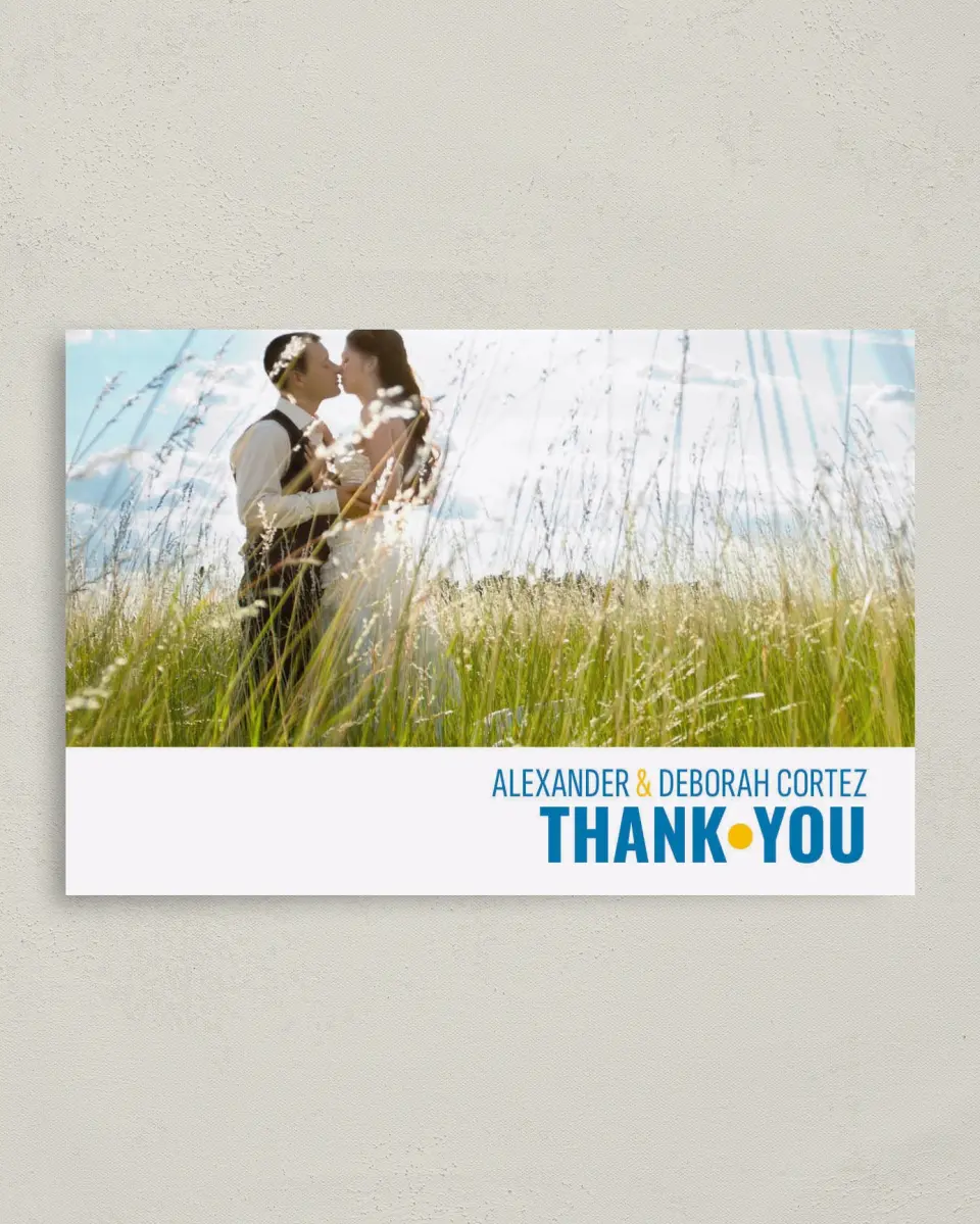 This is a 4" x 6" Folded Thank You Card called I Got You Babe! printed in full color on Premium Smooth paper