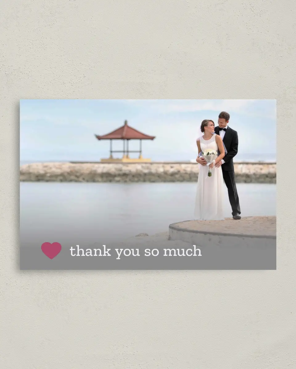 This is a 4" x 6" Folded Thank You Card called Snapshot Sweetness printed in full color on Premium Smooth paper