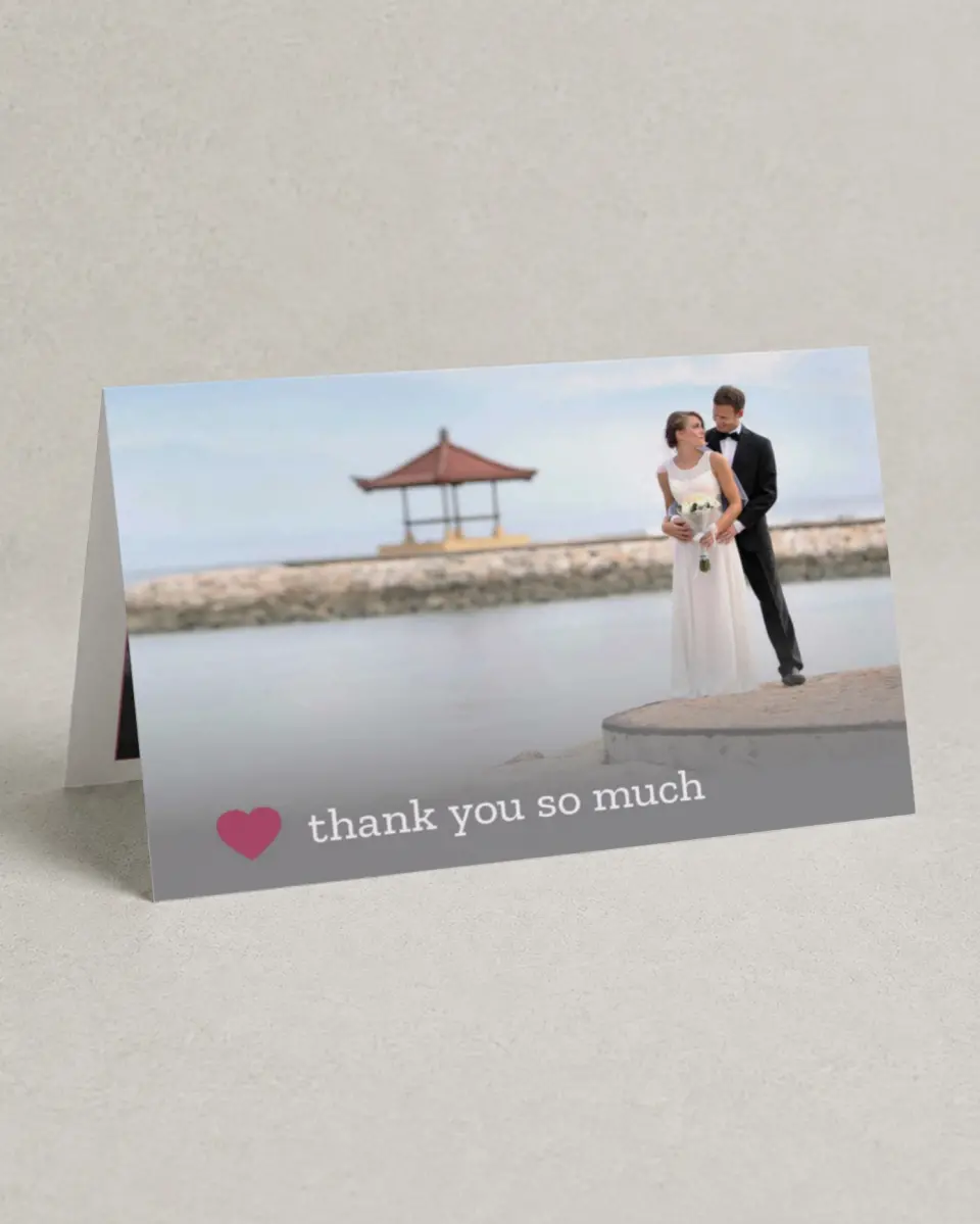 This is a 4" x 6" Folded Thank You Card called Snapshot Sweetness printed in full color on Premium Smooth paper