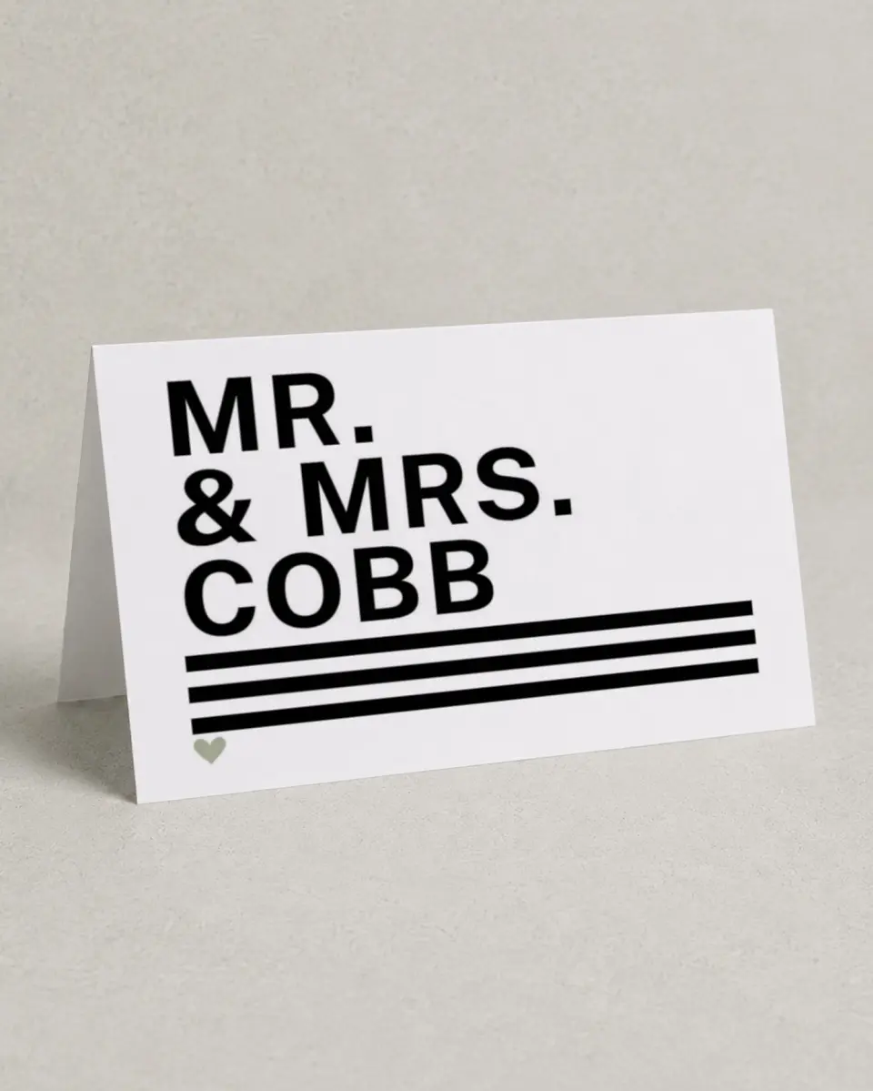 This is a 4" x 6" Folded Thank You Card called Modern Typography printed in full color on Premium Smooth paper