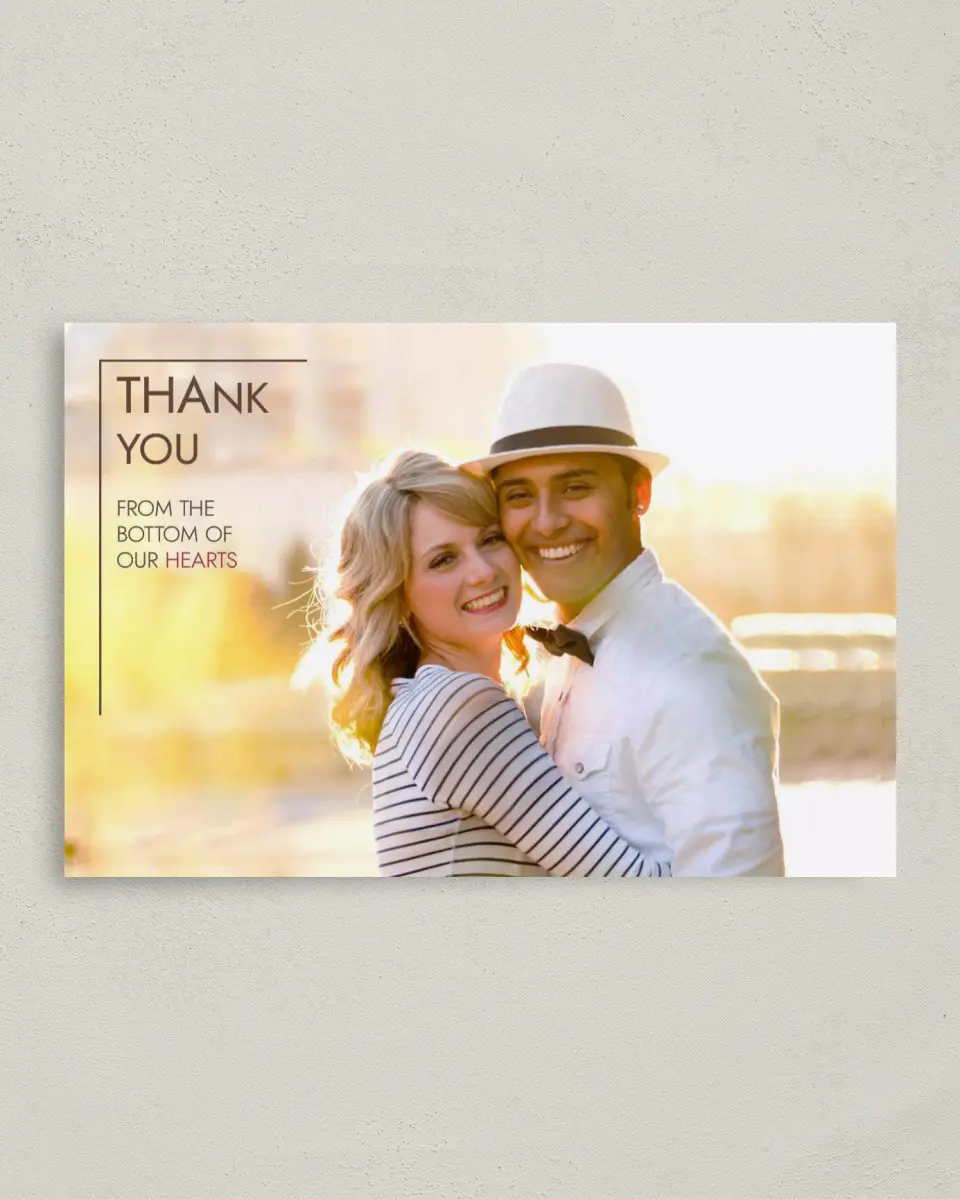 This is a 4" x 6" Folded Thank You Card called Chic Lines printed in full color on Premium Smooth paper