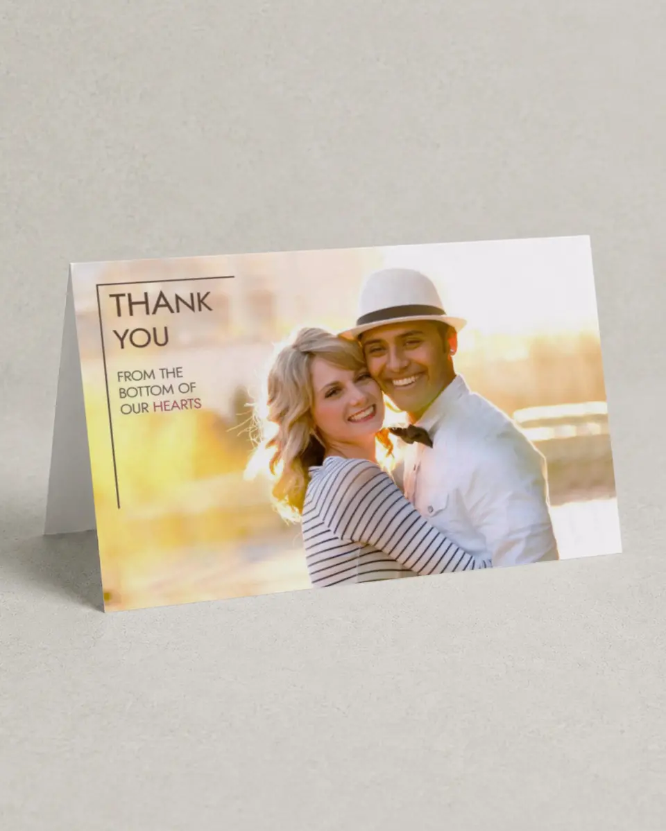 This is a 4" x 6" Folded Thank You Card called Chic Lines printed in full color on Premium Smooth paper