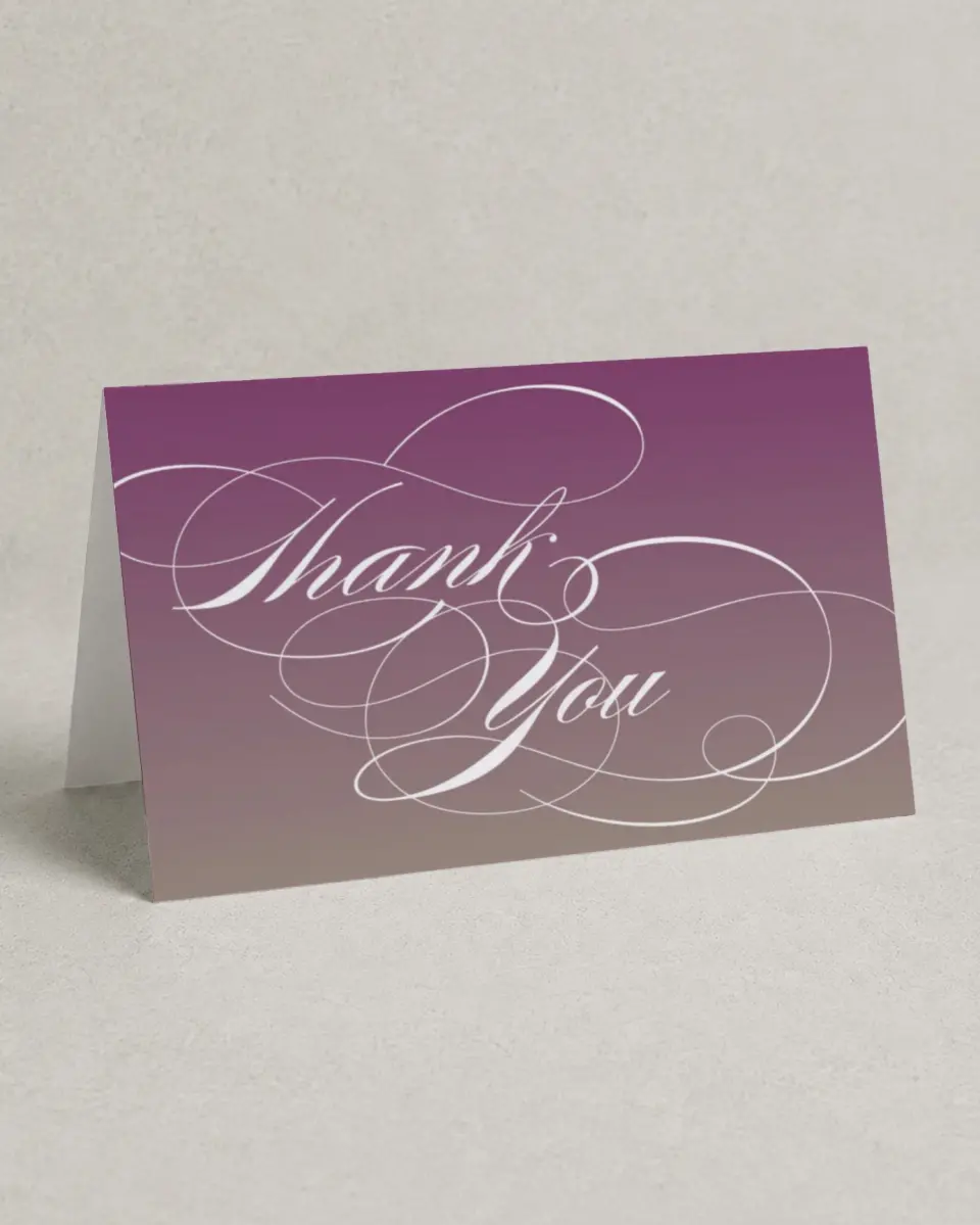 This is a 4" x 6" Folded Thank You Card called To Have and To Hold printed in full color on Premium Smooth paper