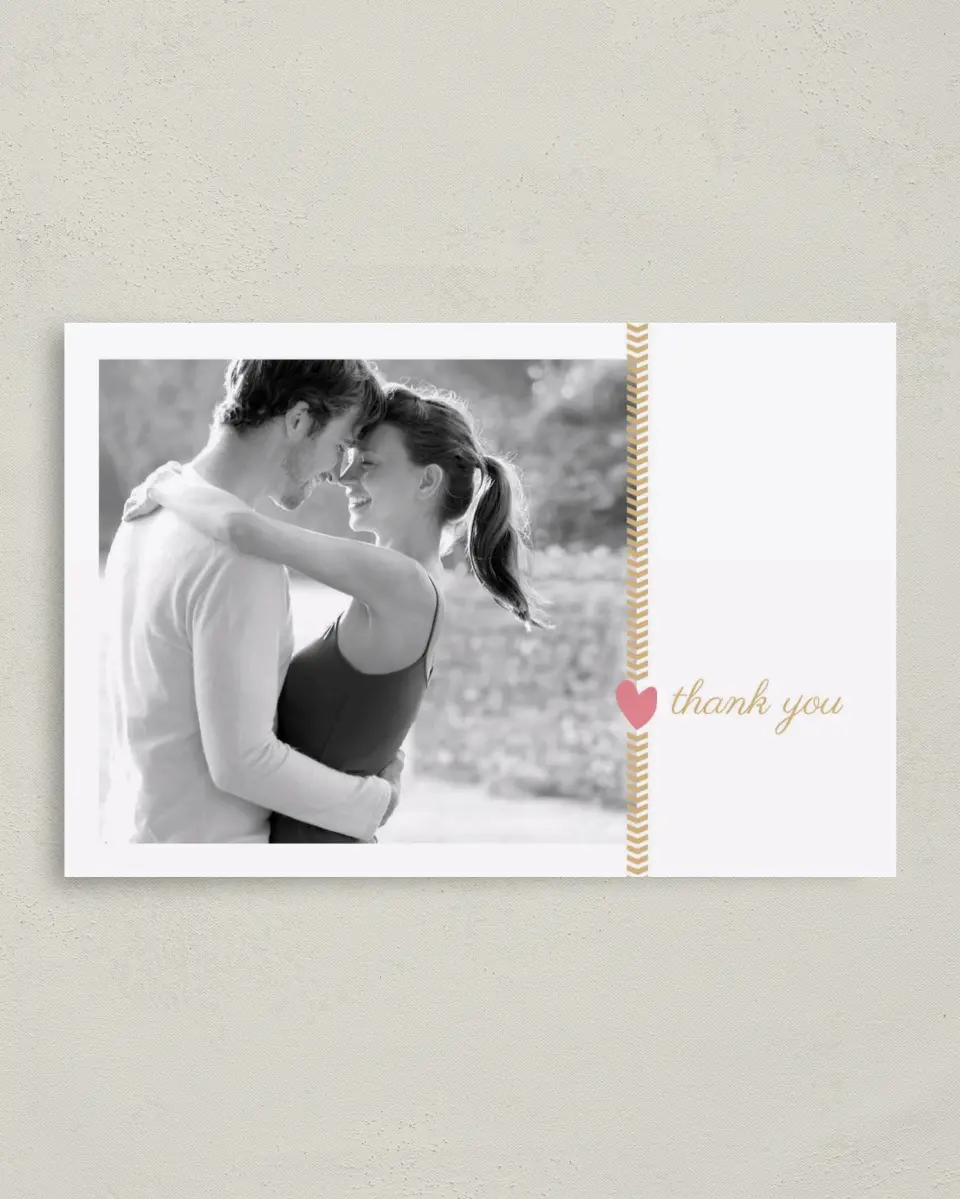This is a 4" x 6" Folded Thank You Card called Story of Us printed in full color on Premium Smooth paper