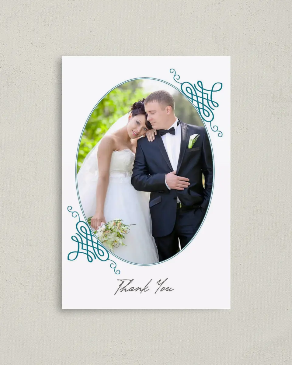 This is a 4" x 6" Folded Thank You Card called Simple Luxury printed in full color on Premium Smooth paper
