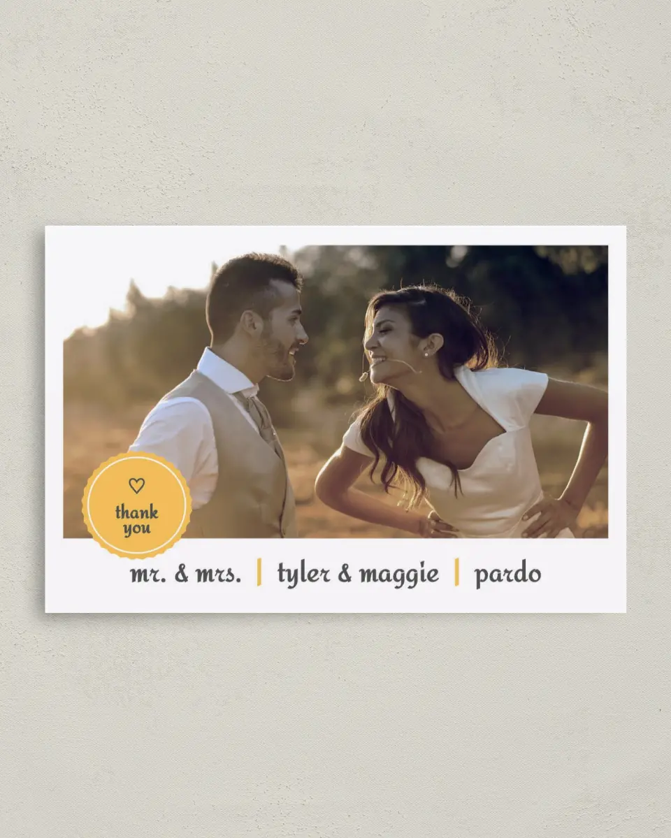 This is a 4" x 6" Folded Thank You Card called Love Compass printed in full color on Premium Smooth paper