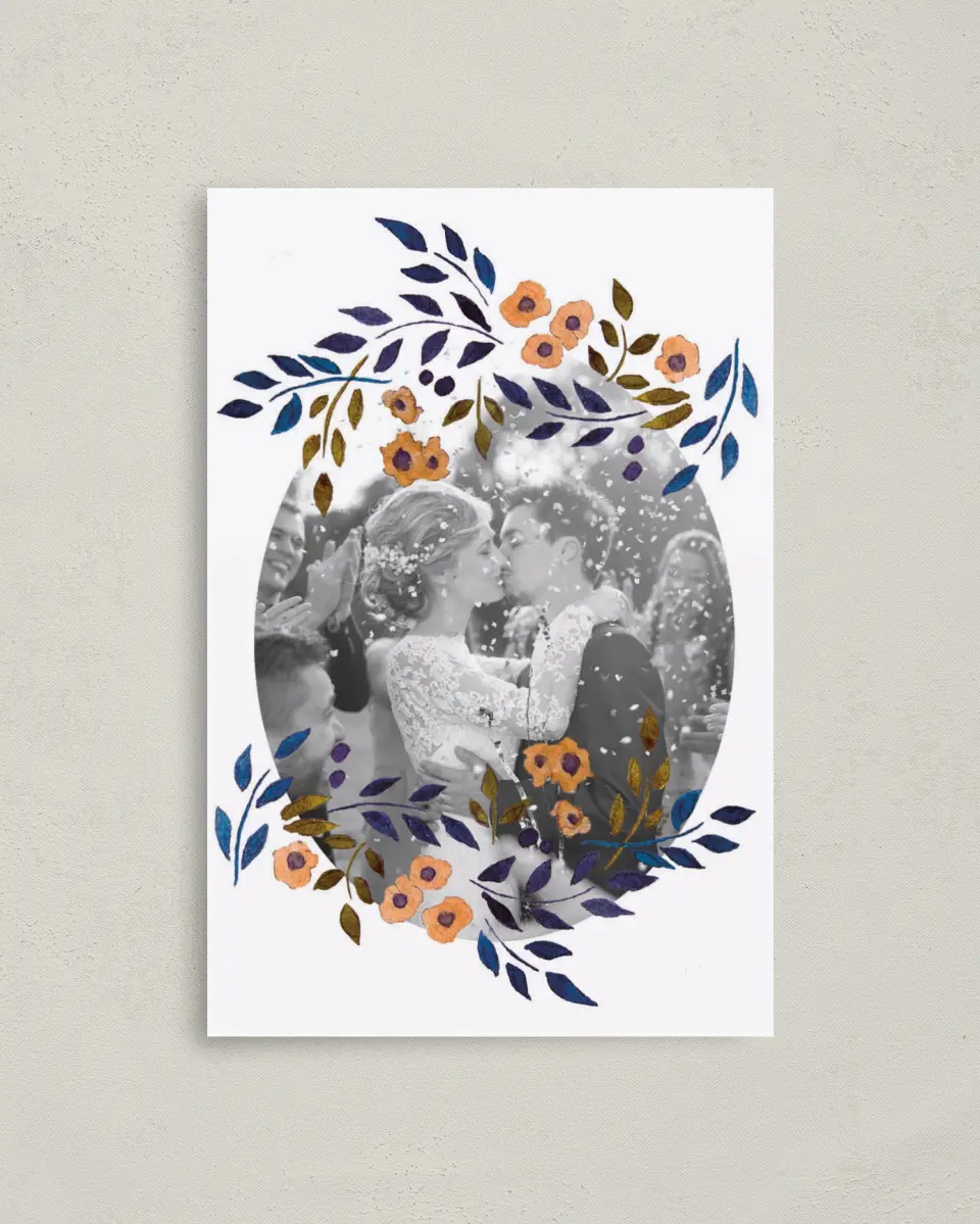 This is a 4" x 6" Folded Thank You Card called Perfectly Plaid printed in full color on Premium Smooth paper