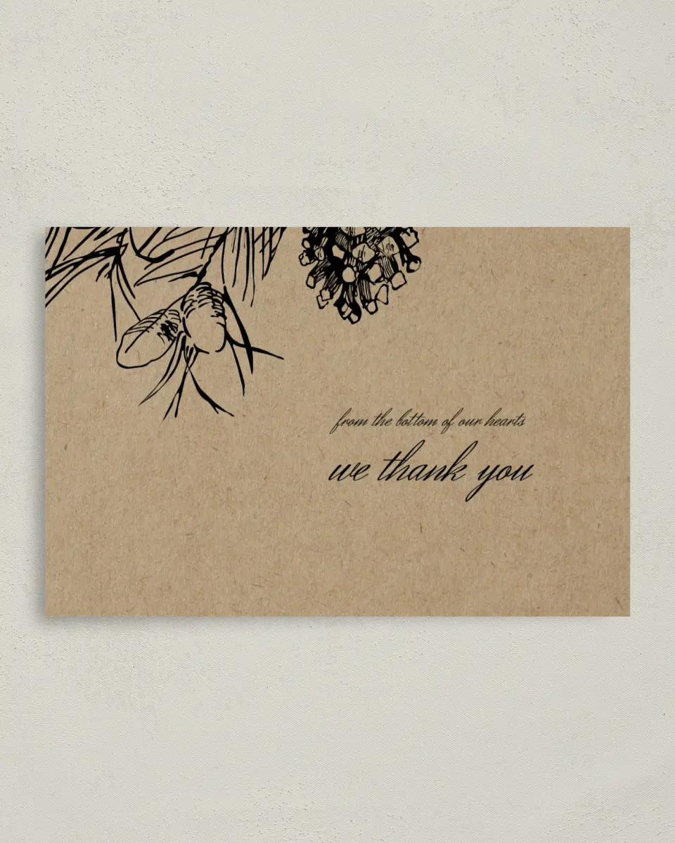 This is a 4" x 6" Folded Thank You Card called Everlasting Love printed in full color on Premium Smooth paper