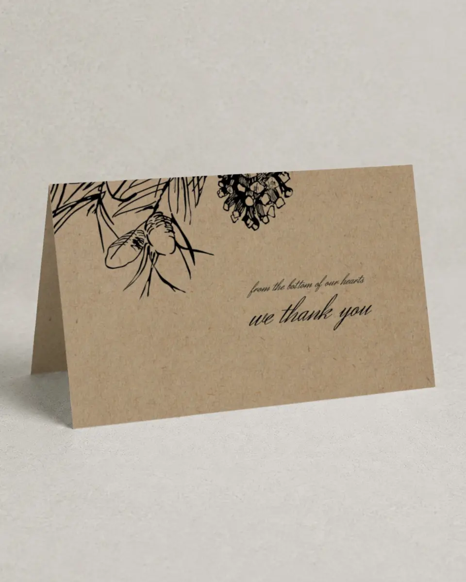 This is a 4" x 6" Folded Thank You Card called Everlasting Love printed in full color on Premium Smooth paper