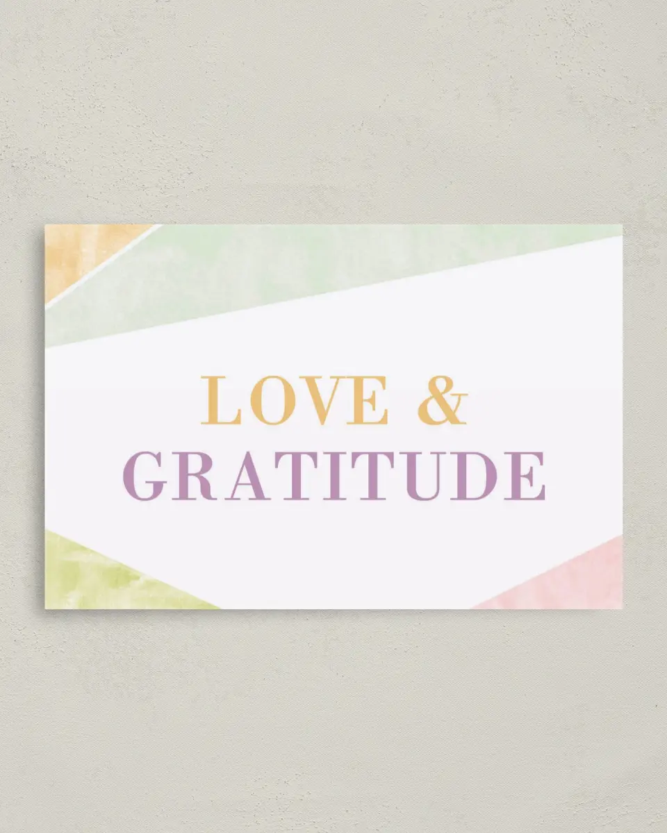 This is a 4" x 6" Folded Thank You Card called Be Happy! printed in full color on Premium Smooth paper