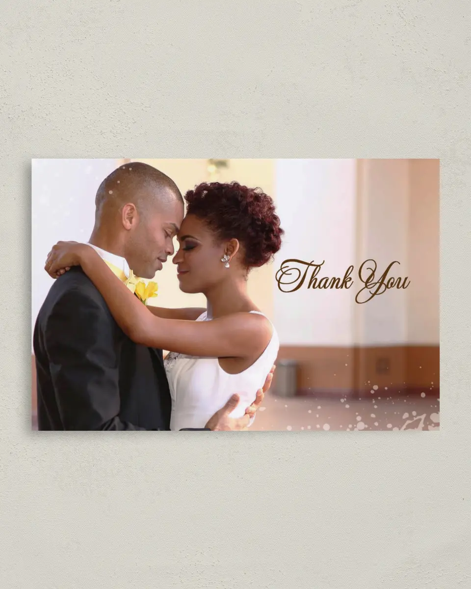 This is a 4" x 6" Folded Thank You Card called Winter Berries printed in full color on Premium Smooth paper