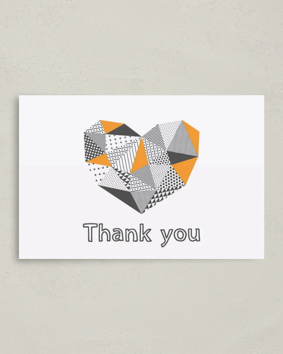 This is a 4" x 6" Folded Thank You Card called So Sharp! printed in full color on Premium Smooth paper