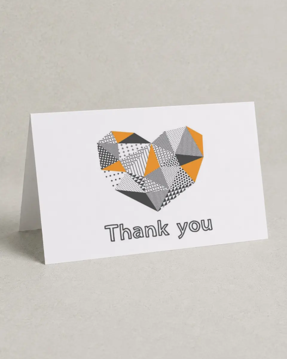 This is a 4" x 6" Folded Thank You Card called So Sharp! printed in full color on Premium Smooth paper