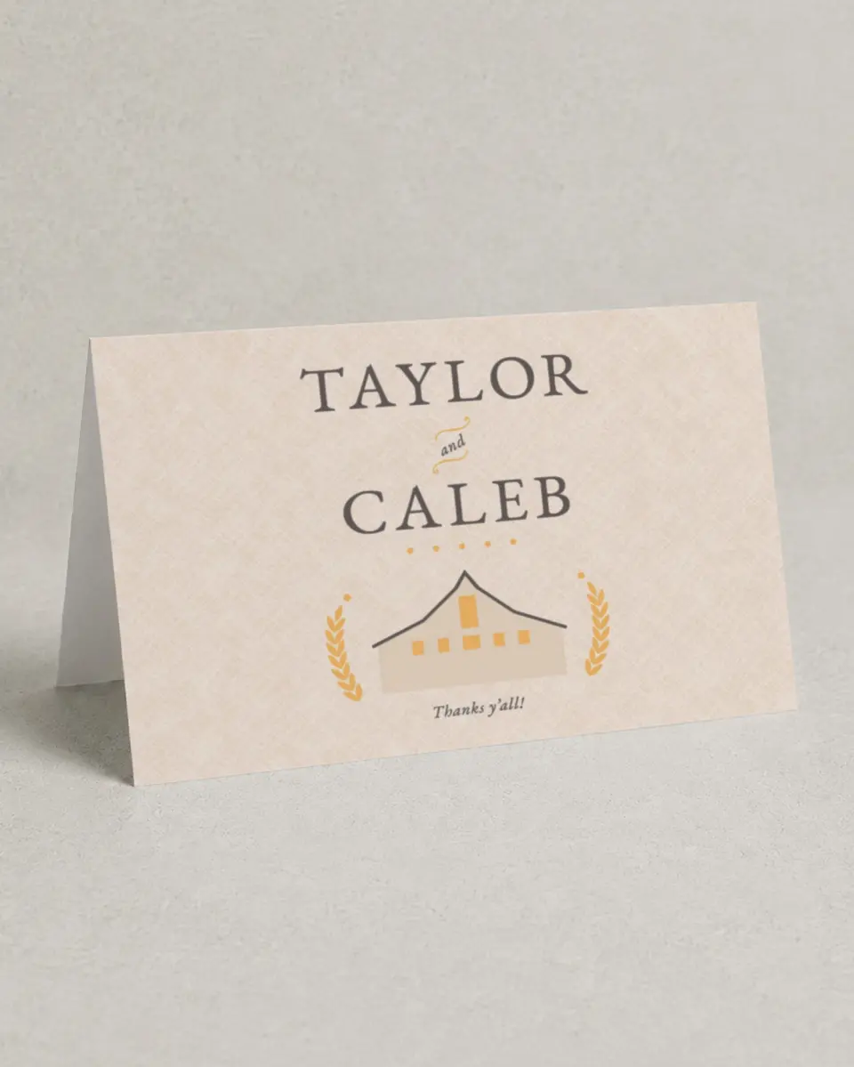 This is a 4" x 6" Folded Thank You Card called Nashville Barn printed in full color on Premium Smooth paper