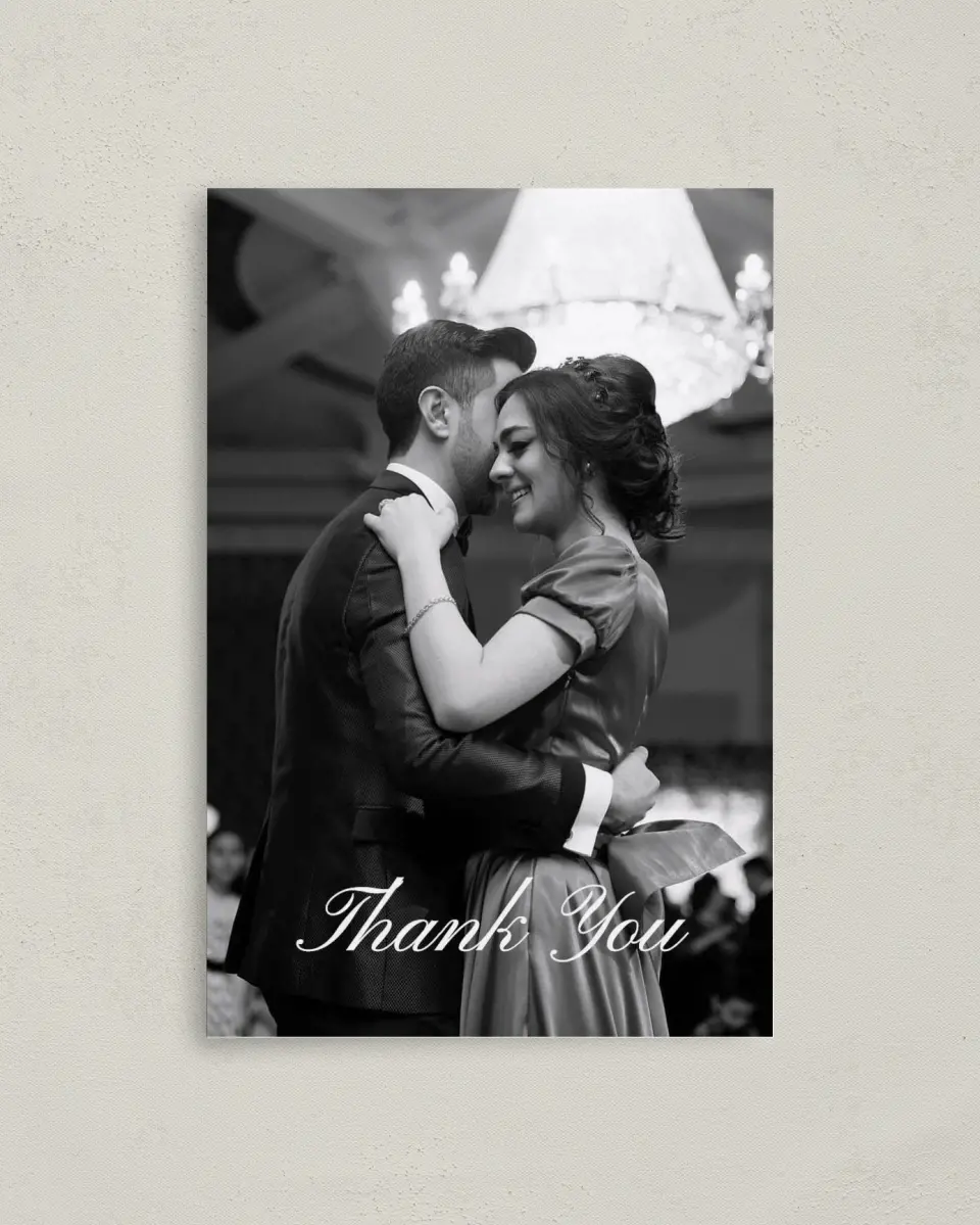 This is a 4" x 6" Folded Thank You Card called Formal Statement printed in full color on Premium Smooth paper