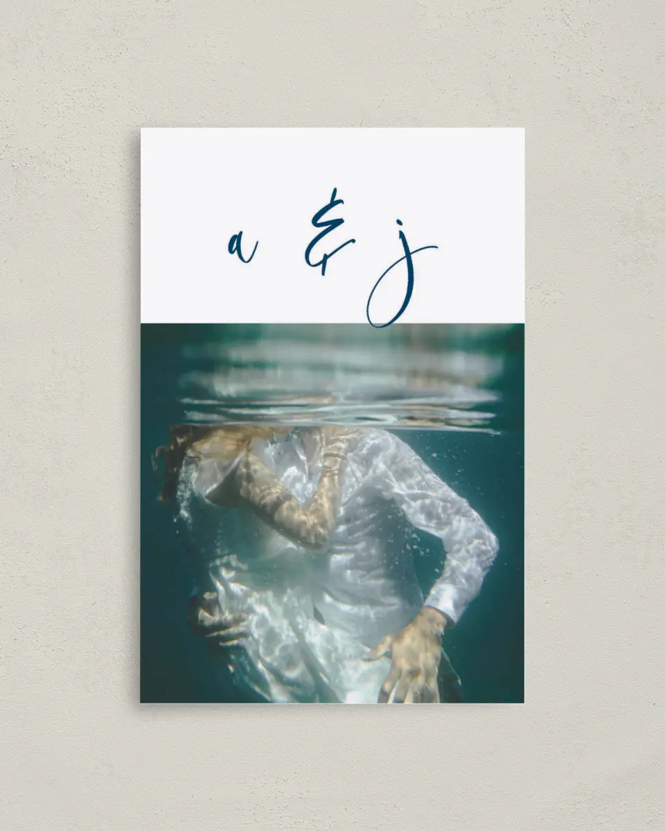 This is a 4" x 6" Folded Thank You Card called Beyond the Shore printed in full color on Premium Smooth paper
