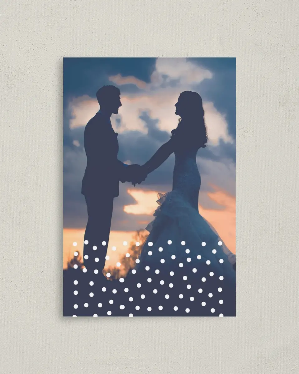 This is a 4" x 6" Folded Thank You Card called Pop of Dots printed in full color on Premium Smooth paper