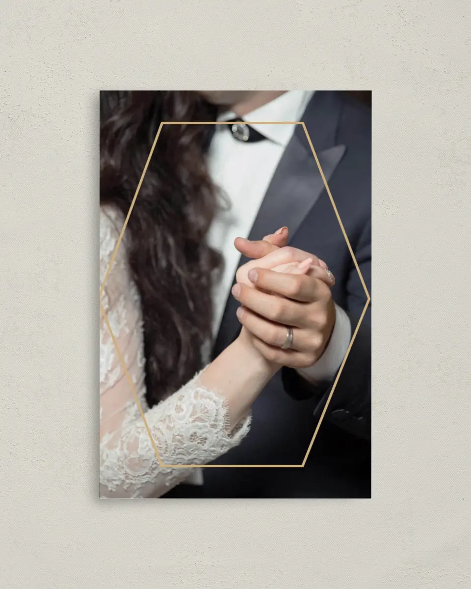 This is a 4" x 6" Folded Thank You Card called Luxe Gem printed in full color on Premium Smooth paper
