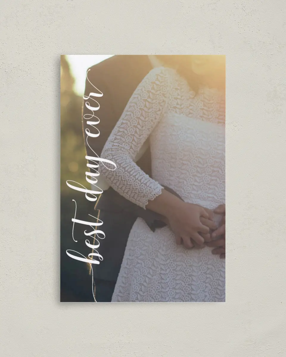 This is a 4" x 6" Folded Thank You Card called True Celebration printed in full color on Premium Smooth paper