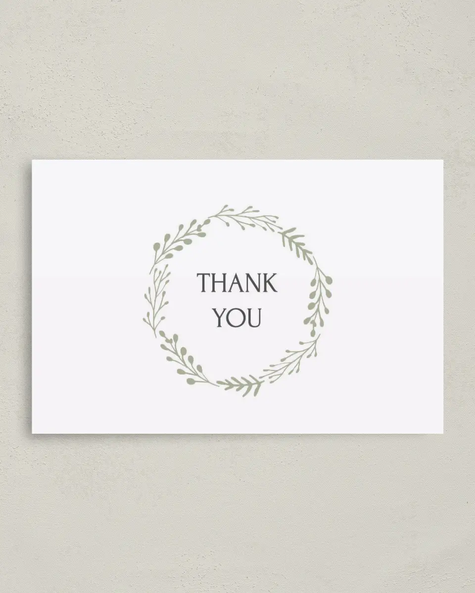 This is a 4" x 6" Folded Thank You Card called Enchanting Crown printed in full color on Premium Smooth paper