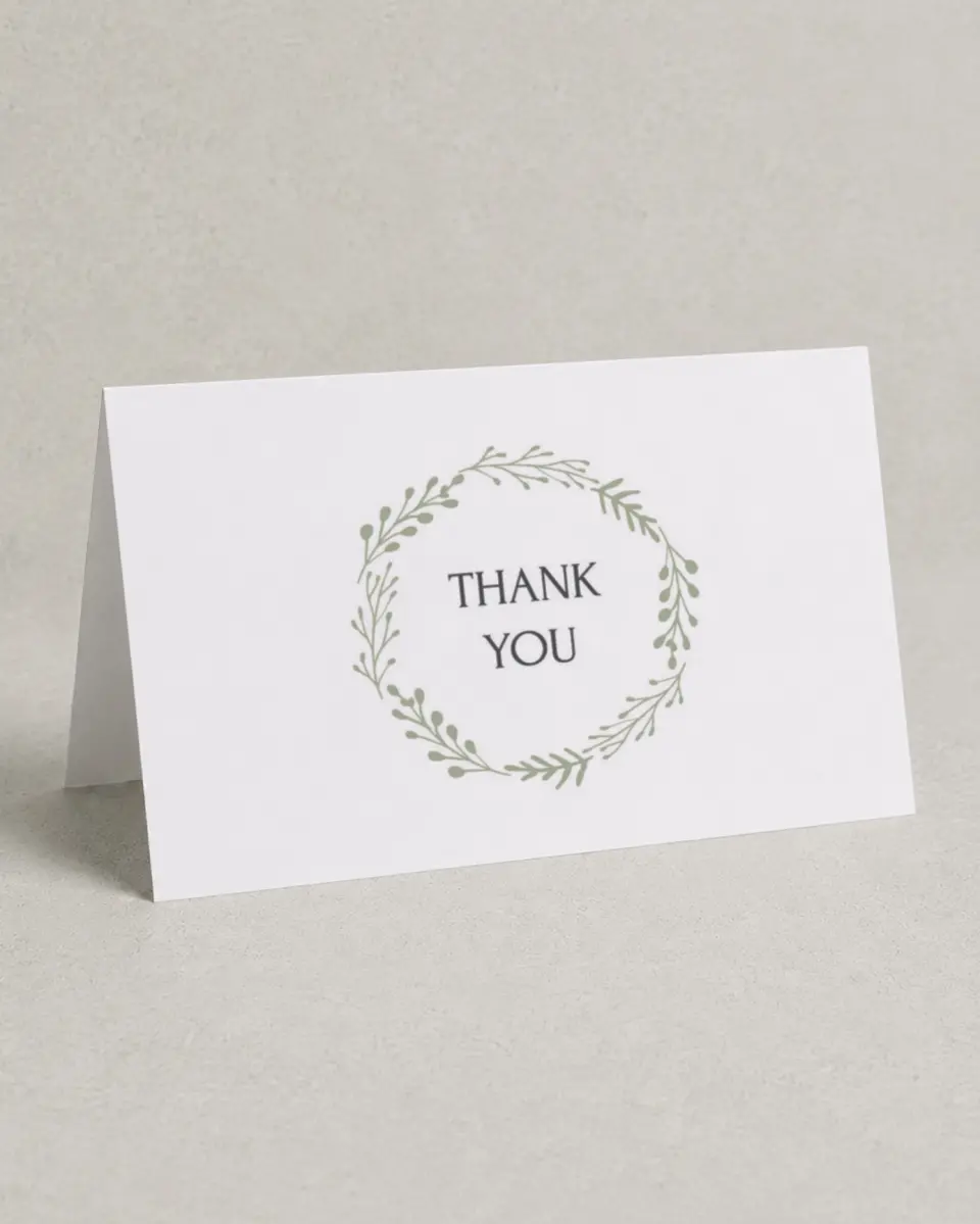 This is a 4" x 6" Folded Thank You Card called Enchanting Crown printed in full color on Premium Smooth paper