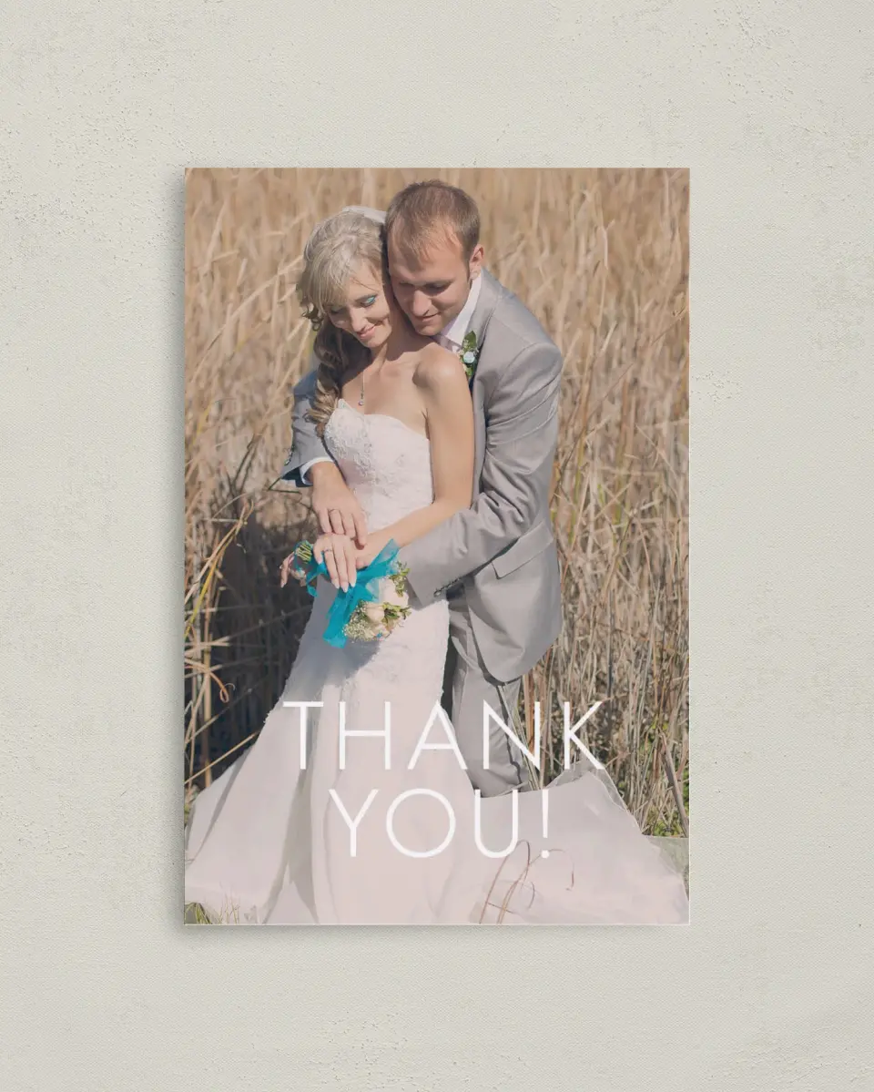 This is a 4" x 6" Folded Thank You Card called Country Florals printed in full color on Premium Smooth paper