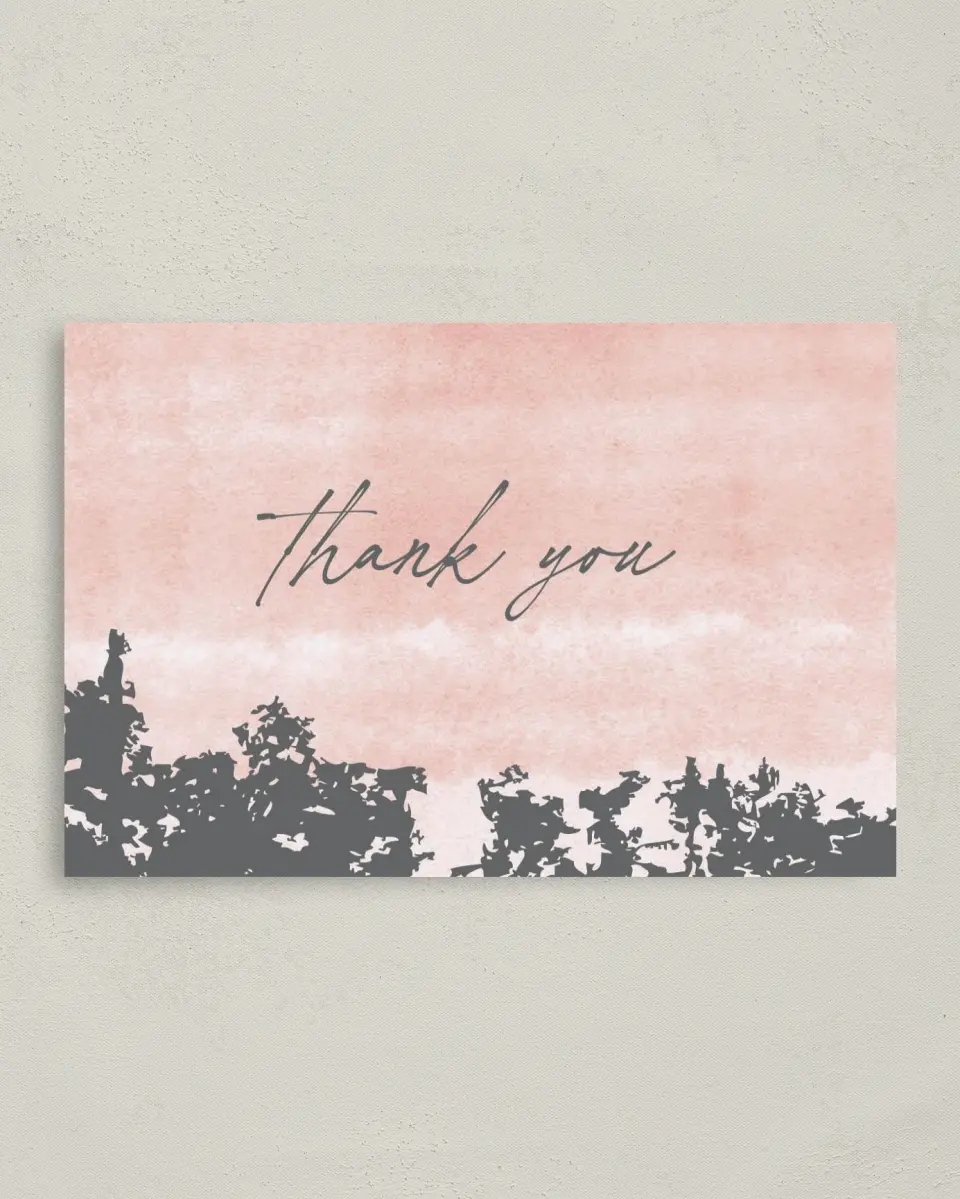 This is a 4" x 6" Folded Thank You Card called Chic Patina printed in full color on Premium Smooth paper